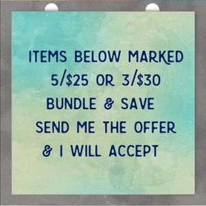 😃 BUNDLE & SAVE ON ITEMS MARKED 3/$30 and 5/$25